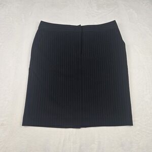 Isacc Mizrahi Women's Black Gray Pinstripe Pencil Skirt‎ Size 12